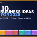 Small business ideas in USA for 2026 — colorful guide showing top 10 startup opportunities